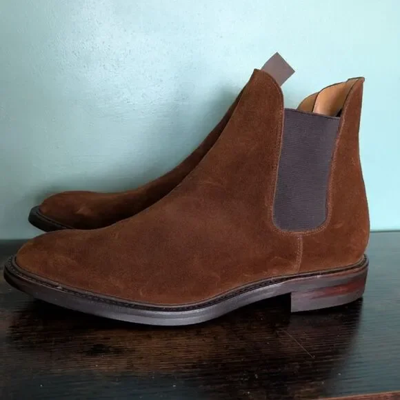 NEW Men's Brown Suede Gusset Boot with Dainite Rubber Sole, Size 11